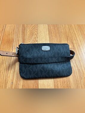 Michael Kors Black Signature Monogram Belt Bag